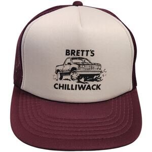 Chevy Bretts Chilliwack Maroon Youngan Snapback Trucker Hat Cap Retro‎